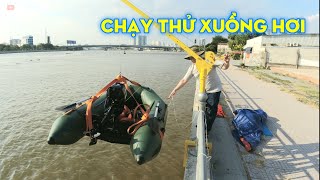 Đi giao cẩu xoay mini & lần đầu đi thử xuồng hơi, máy cano [Vlog]