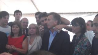 Mauricio Macri en la carpa por la Justicia independiente