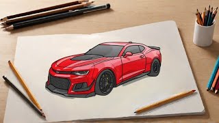 "Step-by-Step: Drawing a Chevrolet Camaro zL1"