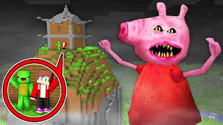 JJ and Mikey vs Giant SCARY PEPPA PIG Survive Battle in Minecraft - Maizen