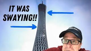 IT SWAYED!!  CHINA'S CANTON TOWER - #shakingskyscraper #skyscraperwobble #guangzhou #chinatravel