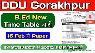 DDU B.Ed New Time Table | Ddu bed new date sheet | Bed new time tabe | ddu new exam date sheet