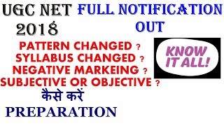 UGC NET 2018 FULL NOTIFICATION OUT   DETAILED ANALYSIS