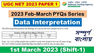 Data Interpretation PYQs | UGC NET 2023 Feb-March Paper 1 Question Paper & Solution | ugc net 2023