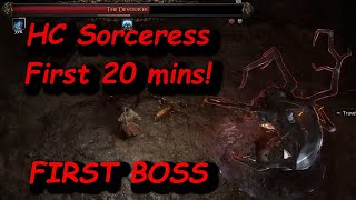 PoE2 is here! First 20 minutes HC Sorceress PoV - Taking on the Devourer! (No commentary)