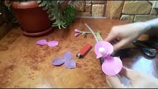 DIY КАК СДЕЛАТЬ ОРХИДЕЮ#DIY #plasticbagorchidflower