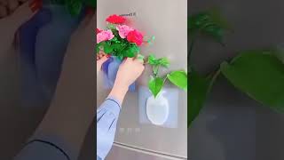 Creative magic vase soft wall hanging vase bathroom wall vase refrigerator Decal bottle water cultur