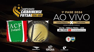 CAMPEONATO CATARINENSE SÉRIE OURO 2024 - 1ª FASE - Concórdia Futsal X Criciúma Futsal