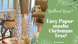 Painting with Textured Paste| DIY Paper Mache Christmas Tree