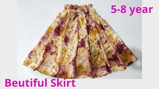 Very Easy Skirt cutting and sewing// for 5-8 years// no pattern