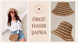 KAĞIT İPTEN ÖRGÜ ŞAPKA 👒HASIR ŞAPKA