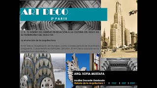 CLASE N° 16-PARTE 4: ESTETICA PRIMER TERCIO SIGLO XX- ART DECO