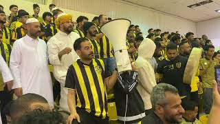 تشجيع جمهور الاتحاد امام الاهلي كرة طائرة اصيل الغامدي 💛🖤