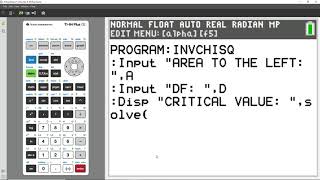 Inverse Chi Squared Function on TI 84