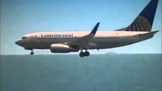 Continental 737 landing at st.maarten