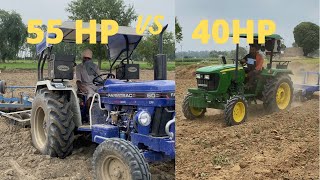 Johndeere 5105 v/s farmtrac 60 with 16 Harrow