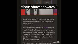 Switch 2 Leak (Article) #shorts