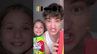 Sour Candy Emoji Challenge With My Little Sister🤤🥵 #sweetspicyandsoursisters #sourchallenge #shorts