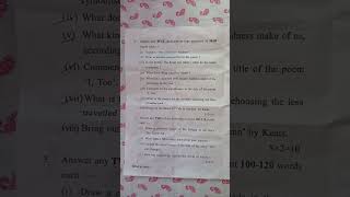 BA 3rd semester English compulsory question paper (2022)