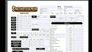 Pathfinder Character Creation