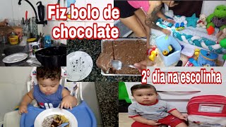 Vlog- Rotina com meu bebê / fiz bolo de chocolate / Meu bebê foi pra escolinha.