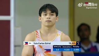 Carlos Yulo VAULT Finals 🇵🇭🥈15.066 World Cup Gymnastics Doha 2024