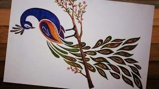 Peacock drawing// easy and simple peacock art...