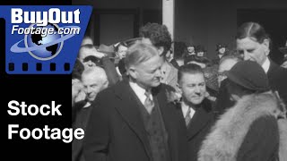 Former President Herbert Hoover Returns Home To CA 1933 | Stock Footage