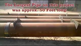 Rust cleaning using sand blasting long pipe 40 to 50 feet