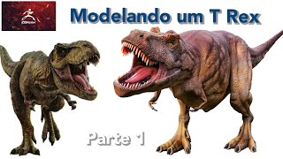 Modelando um T Rex no Zbrush. parte 1