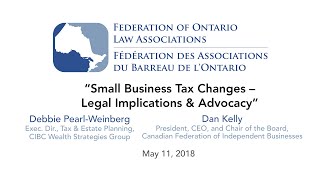 Canadian Corporate Tax Changes - Implications & Advocacy