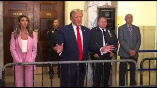 President Trump makes statement outside courtroom