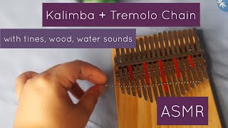 [Beginner] ASMR Kalimba Tremolo Chain & Yousician Cover (tines, wood, water)