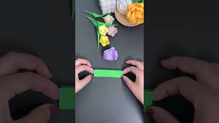 春天怎么能少了郁金香呢？！#origamitutorial #一起做手工 #折纸教程 #郁金香