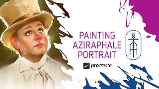 Painting Aziraphale portrait in Procreate [realistic digital drawing speedpaint]