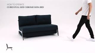 Cubed 02 Deluxe Fabric Sofa Bed w/Chrome Legs, Full Size by Innovation Living Furniture