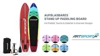 Aufblasbares Stand Up Paddling Board mit Tasche & Zubehör ARTSPORT