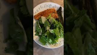 Simple Salad with Asparagus and Baked Salmon on the side/#shorts