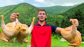 Cooking A Juicy Chicken Baked In The Ground | Traditionally, I cook Nomadic Food In Nature