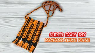 DIY TUTORIAL TAS HP DARi TALI KUR , MACRAME  BAG FOR BEGINNER, SLINGBAG DESIGN