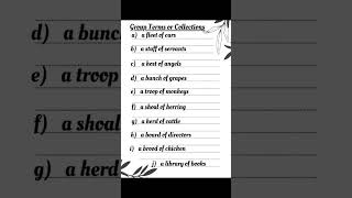 Group Terms or Collections. #Vocabulary, #TeachingTips, #VocabularyLearning, #GroupTerms.