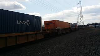 CSX intermodal train passing Bound Brook