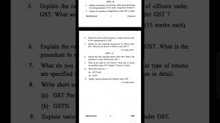 Question paper of goods and service tax 3rd semester 2022#panjabuniversity #viral