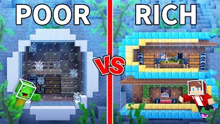 JJ and Mikey: POOR vs RICH Secret Underwater Base Battle in Minecraft - Maizen