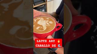 LATTE ART🔥 Caballo de mar 😮‍💨 #latte #coffeeart #barista #baristadaily #coffeelover #latteart