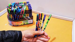 Unboxing and Review of Unomax gel pen with Disney, Spiderman, X Man, characters