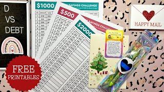 Freebie Friday: free $500 - $2000 savings challenge printables, plus happy mail 💌