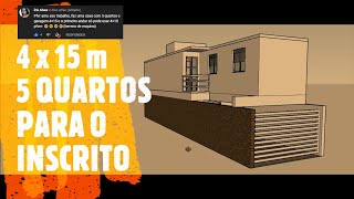 CASA 4x15 m COM 5 QUARTOS E GARAGEM PARA O INSCRITO!