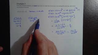 First Derivative Test Example 3