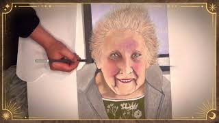 Pastel Portrait of an Elderly Woman Timelapse